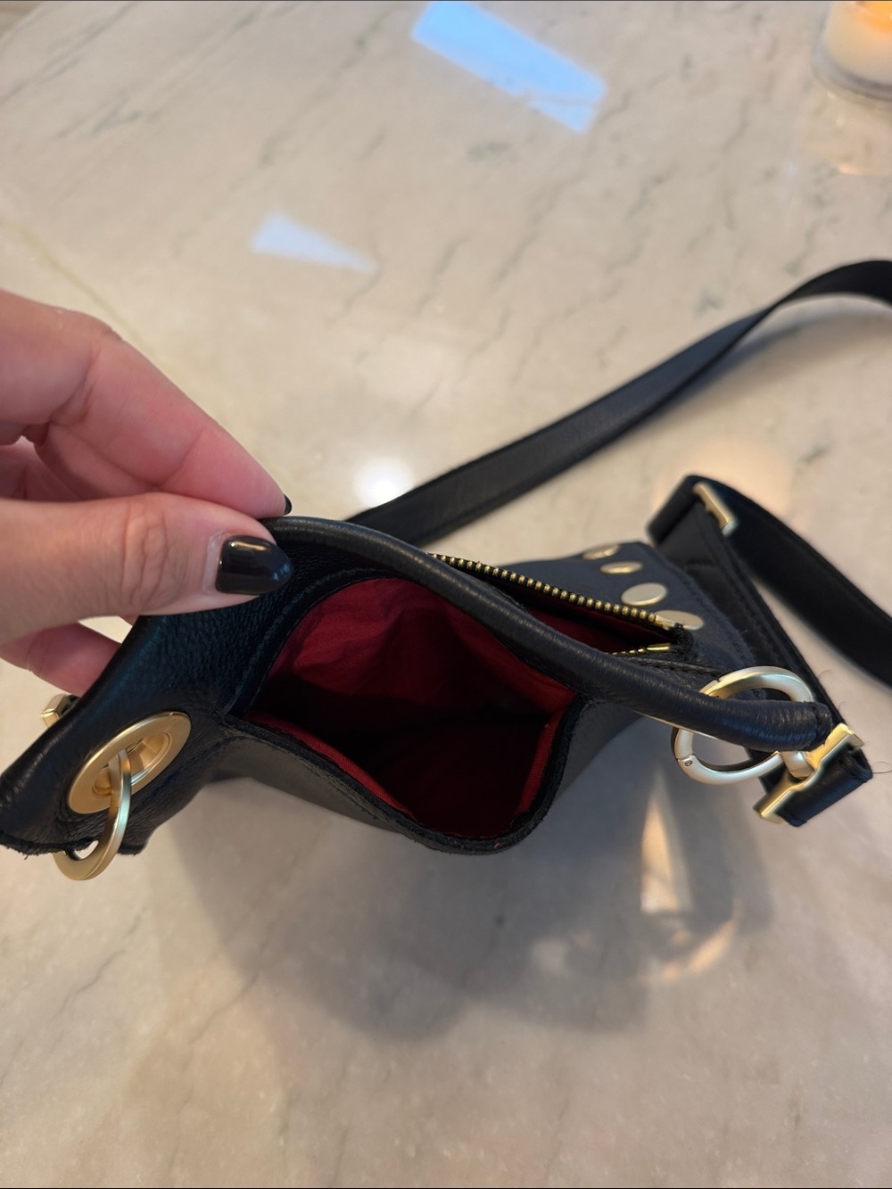 Hammitt Black Leather Crossbody with Gold Hardware - Picture 7 of 7